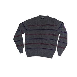 Jantzen VTG Sweater Mens XL Gray Long Sleeve Wool Crew Neck USA Made Vintage‎